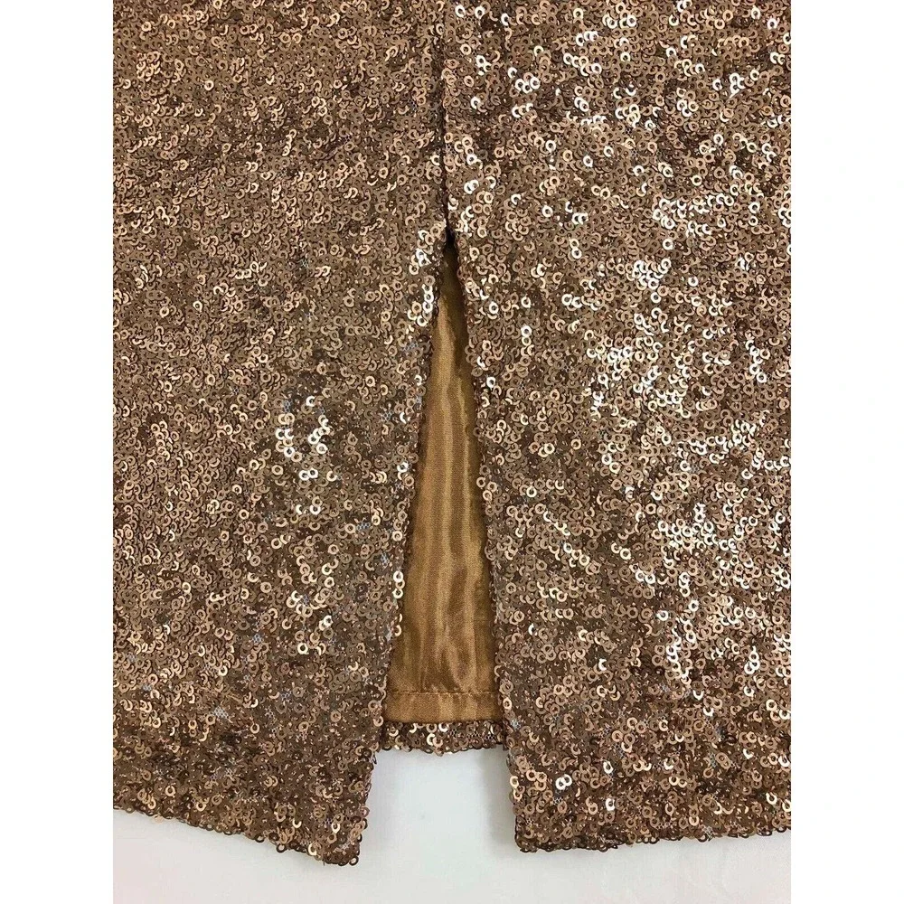 Gold Sequin Elegant Mini Skirt Short and Fully Lined Womens Size 8 US/38 EU
